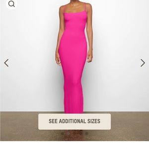 NWT Skims Fuchsia Foil Soft Lounge Long Dress